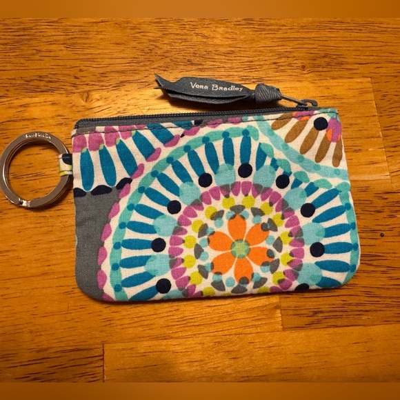 Vera Bradley Zip ID Case Multicolor Tie Dye Floral EUC - Picture 2 of 5